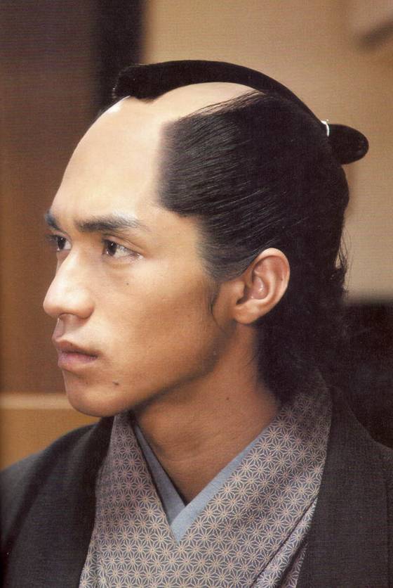 日本古代武士发型总发素材日本武士总发发型