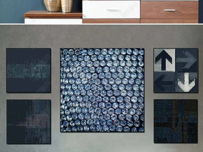 正方形科技抽象装饰画组合照片墙图片下载 