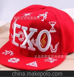 韩国明星 EXO 帽子 12星座标志 绣花 嘻哈帽 平沿帽