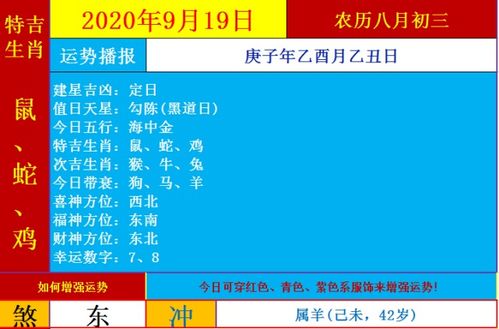 2020年9月19日生肖运势 