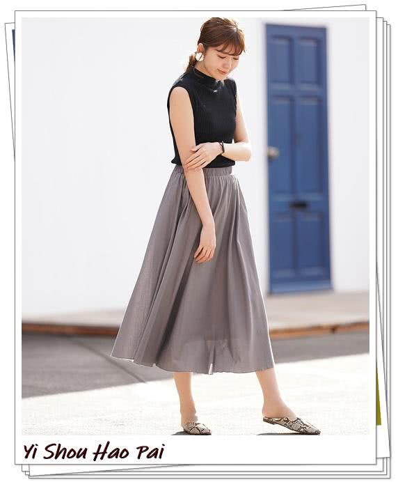 灰色半身裙现在很流行啊 4种裙型28种日系轻熟风搭配示范