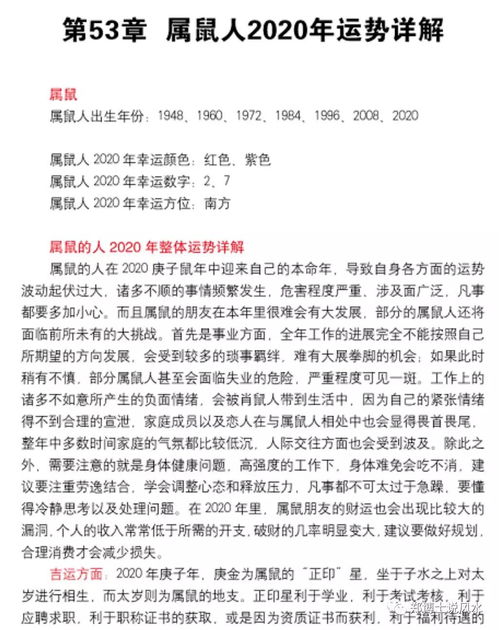 郑博士 2020年属鼠全年运势详解