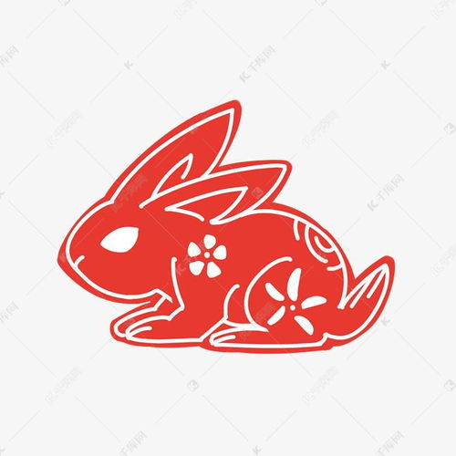 红色兔子剪纸插画素材图片免费下载 千库网 