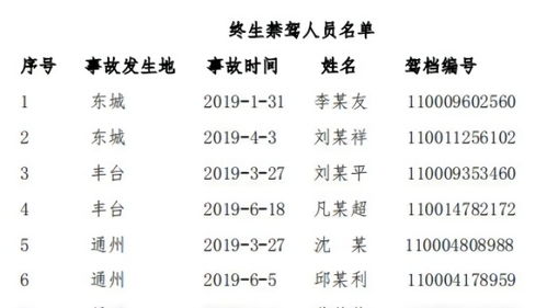 终生禁驾 北京公布一批交通违法人员名单