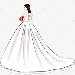 结婚白色婚纱手绘女PNG免抠素材图片免费下载 千库网 