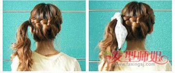 齐刘海丸子头的扎法步骤 女生扎丸子头简单步骤 发型师姐 