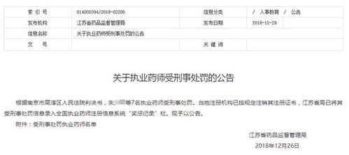 注意 多名执业药师被判刑 罚款 注销注册证书
