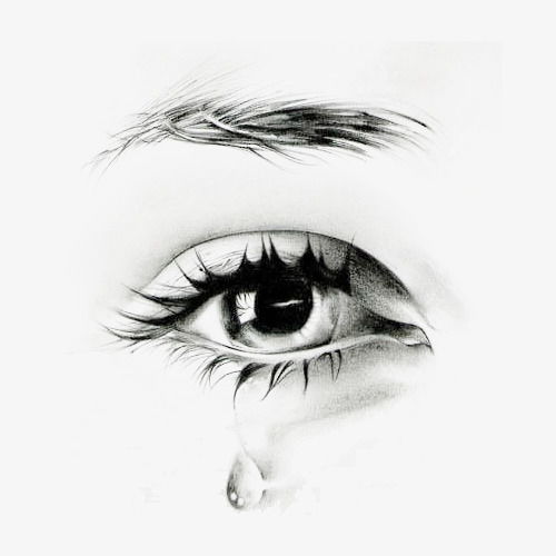 含泪的眼睛简笔画图片