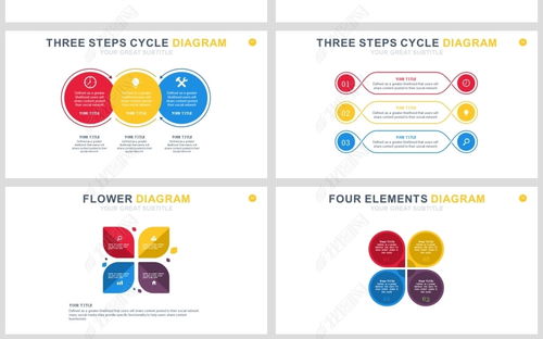 精美逻辑图形图表PPT元素模板PPT下载 