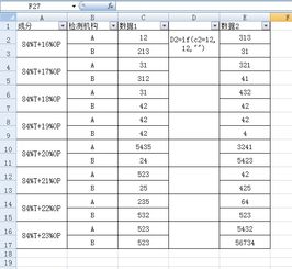 如何在EXCEL表格中显示两行,比如下面这个表格,我想在数据1中筛选12这个数字时,怎样同时显示相关联AB行 