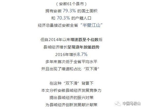 重磅 安徽61个县域经济竞争力榜单发布 看咱马鞍山哪个县上升最快 