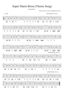 吉他六线谱上没有和弦,就是一横排的10,12,11这一类的数字,像超级玛丽那一类谱子 怎么个弹法 