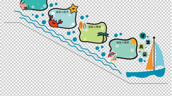 C创意可爱卡通蓝色校园幼儿园楼梯文化墙设计模板图片 高清 矢量图下载 效果图1.82MB 学前教育大全 