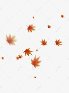 漂浮的枫叶秋天飘落的红枫叶手绘枫叶素材图片免费下载 千库网 