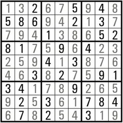 请你用1 9九个数字填满9x9的格子,要求 每一行每一列都用到1 9,不能重复 
