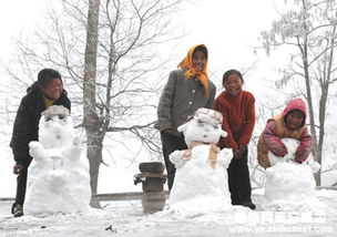 冰雪灾区 雪娃娃 