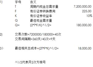 1 利用存货模式计算该公司的最佳现金持有量 2 计算最佳现金持有量下的总成本 