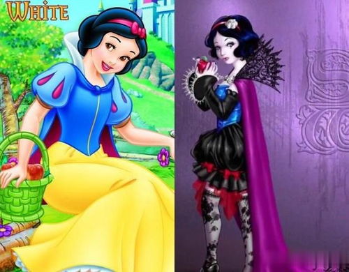 当迪士尼公主被 黑化 ,白雪变黑妖,贝儿公主被踢出迪士尼