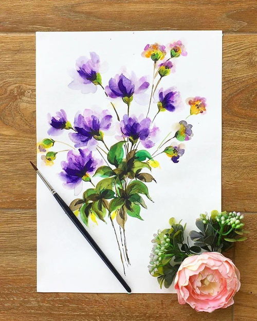水彩画花卉简单 图片搜索