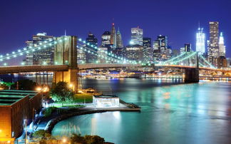 曼哈顿纽约市布鲁克林大桥夜景 信息图文欣赏 信息村 K0w0m Com