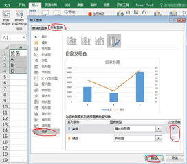 怎么在excel2013中制作组合图表 