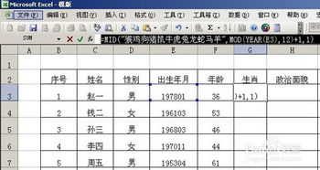 execl小技巧 如何自动判断生肖的两种方法 