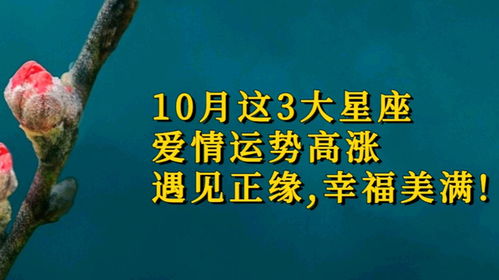 10月这3大星座爱情运势高涨,遇见正缘,幸福美满