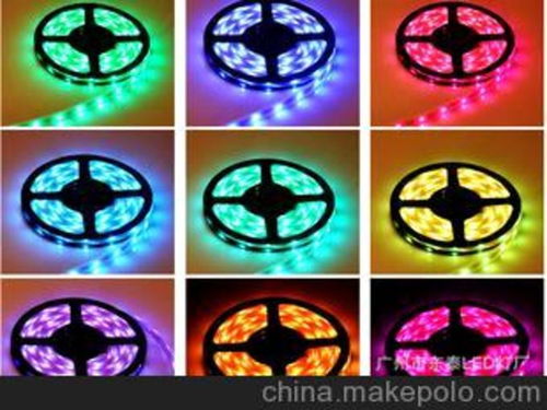 LED灯带七彩灯 RGB彩色变色灯带12V 5050 60灯 贴片灯条七彩 防水图片 
