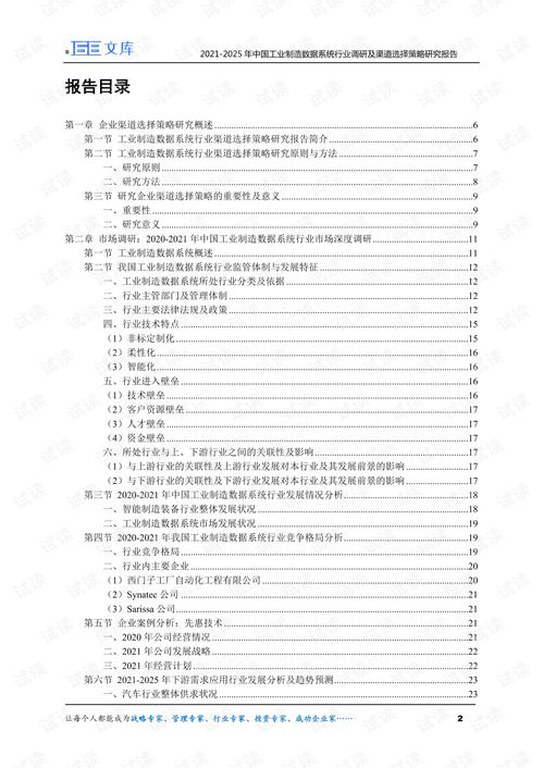 2021 2025年中国工业制造数据系统行业调研及渠道选择策略研究报告.pdf