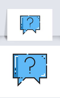 网站蓝色问号标题框图标图片素材 EPS格式 下载 互联网图标大全 