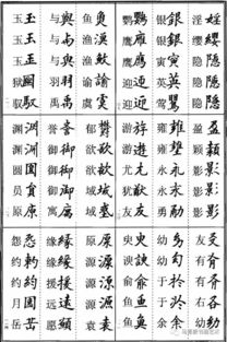 楷书异体字大全 