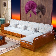 新中式实木海绵沙发