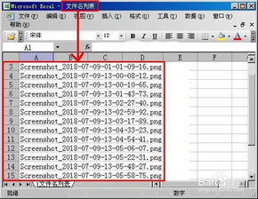 如何创建显示文件名列表的电子表格文件 