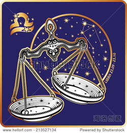 天秤星座 的星座 金属复古的尺度与杯子和链 圆的星座和星星 金色和白色蓝色背景图 图形矢量插图的复古风格 物体,符号 标志 站酷海洛创意正版图片,视频 