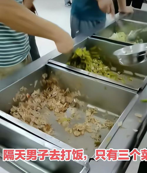 广东 男子工厂饭堂打饭,全 绿 没 红 ,惹人可怜