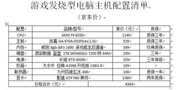 组装电脑必备清单(自己配电脑主机清单)