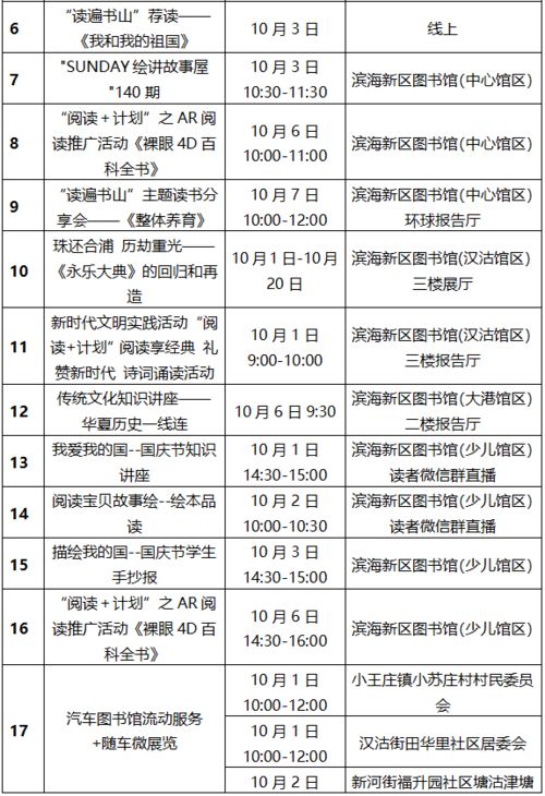 滨海新区图书馆2021年国庆节活动安排,赶快收藏