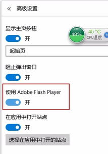 win10浏览器flash限制解除设置