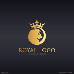 金色皇冠狮子logo矢量素材