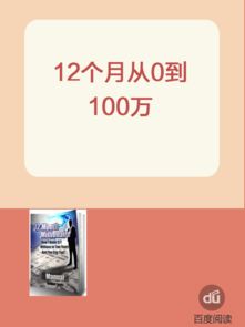 12个月从0到100万真的能做到么