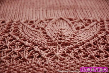 棒针编织郁金香花样的毛毯,有花样图解