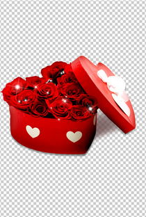 爱心礼盒红色玫瑰花图片素材 psd模板下载 5.24MB 花卉大全 自然 