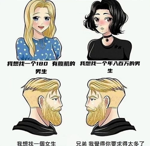 每日一笑 当代女生的择偶标准VS男生的择偶标准