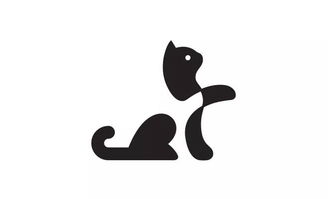 敲可爱的猫咪主题logo设计 