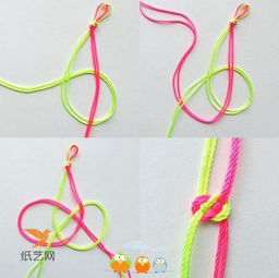 手工编织漂亮简单的中国结五彩绳手链的制作教程图解 