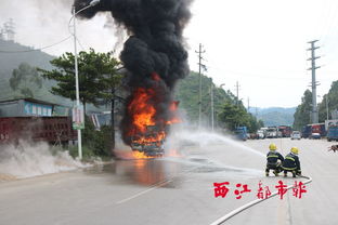 运输柴油小货车半路起火