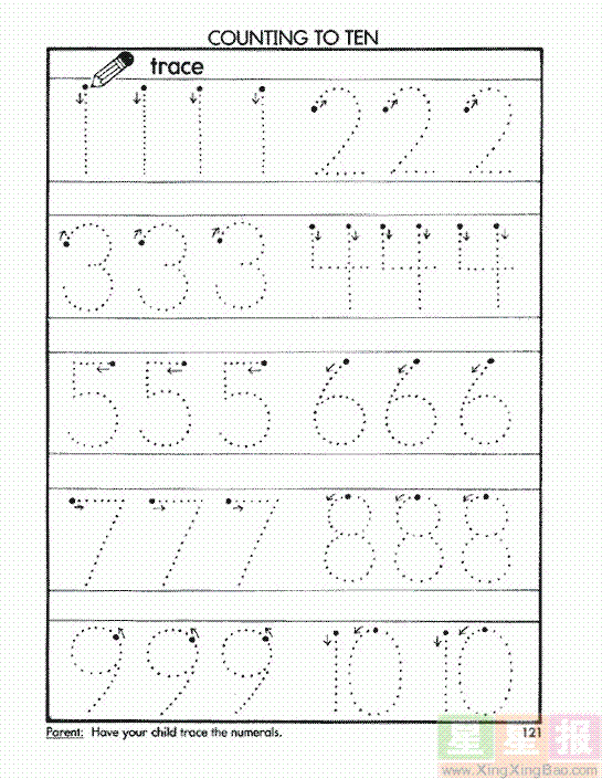 数字1到10笔顺 图片搜索