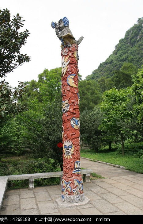 柳州雷塘庙的图腾柱高清图片下载 红动网 