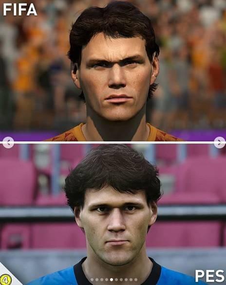 看看传奇球员人像对比照,FIFA 21和PES 2021谁更逼真