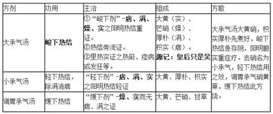 大小方剂的对比记忆,记住这4张表就够了 